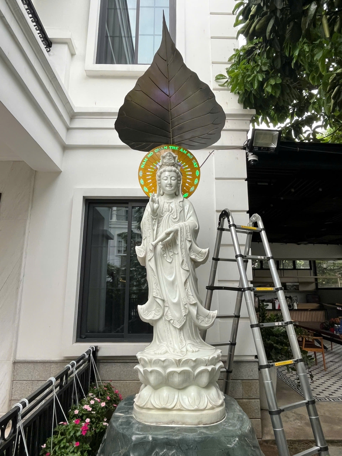 Lá Bồ Đề Inox Gân Lá Bằng Đồng Vàng