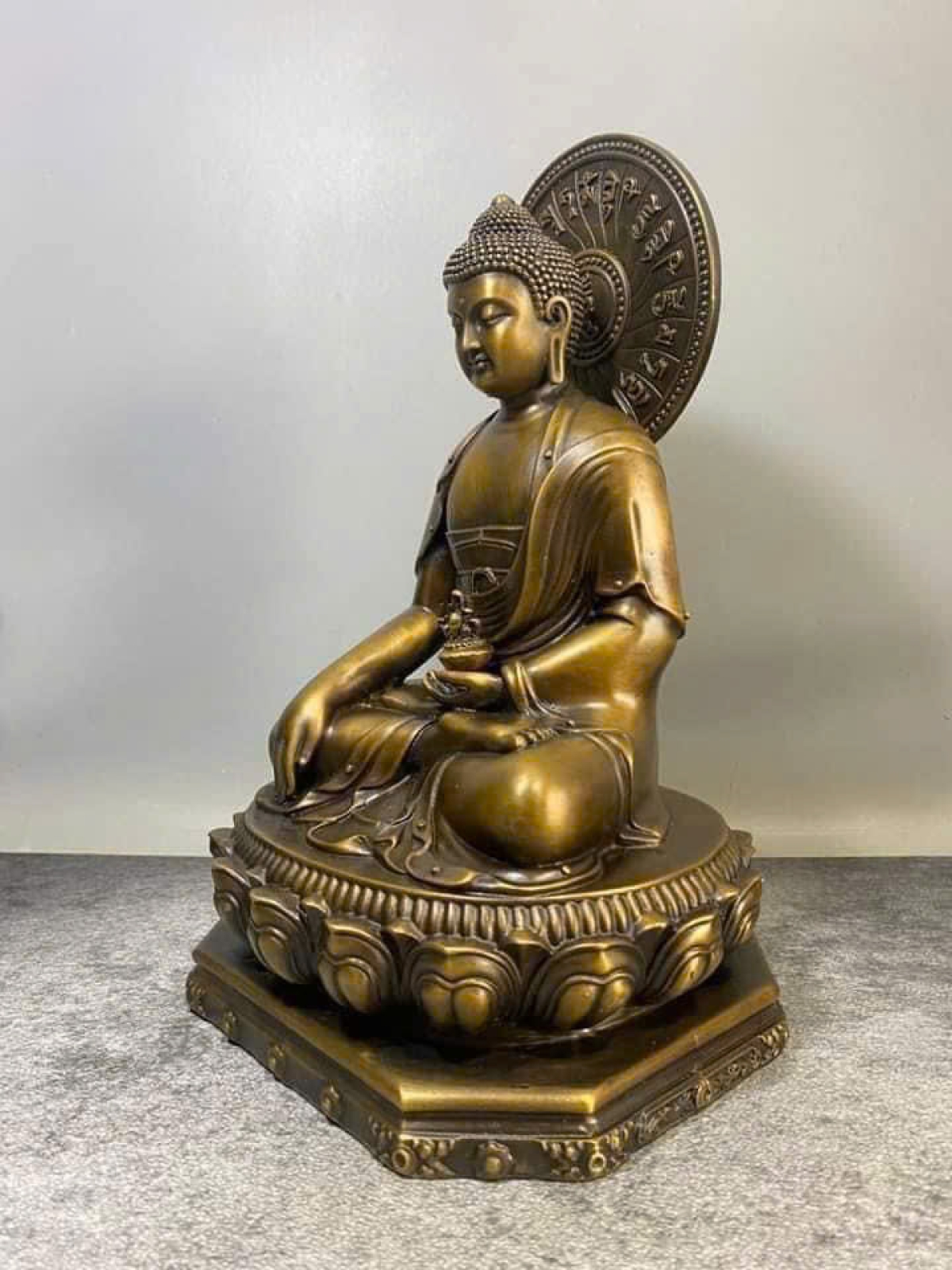 Tượng Bổn Sư Cao 30Cm Bằng Đồng Vàng