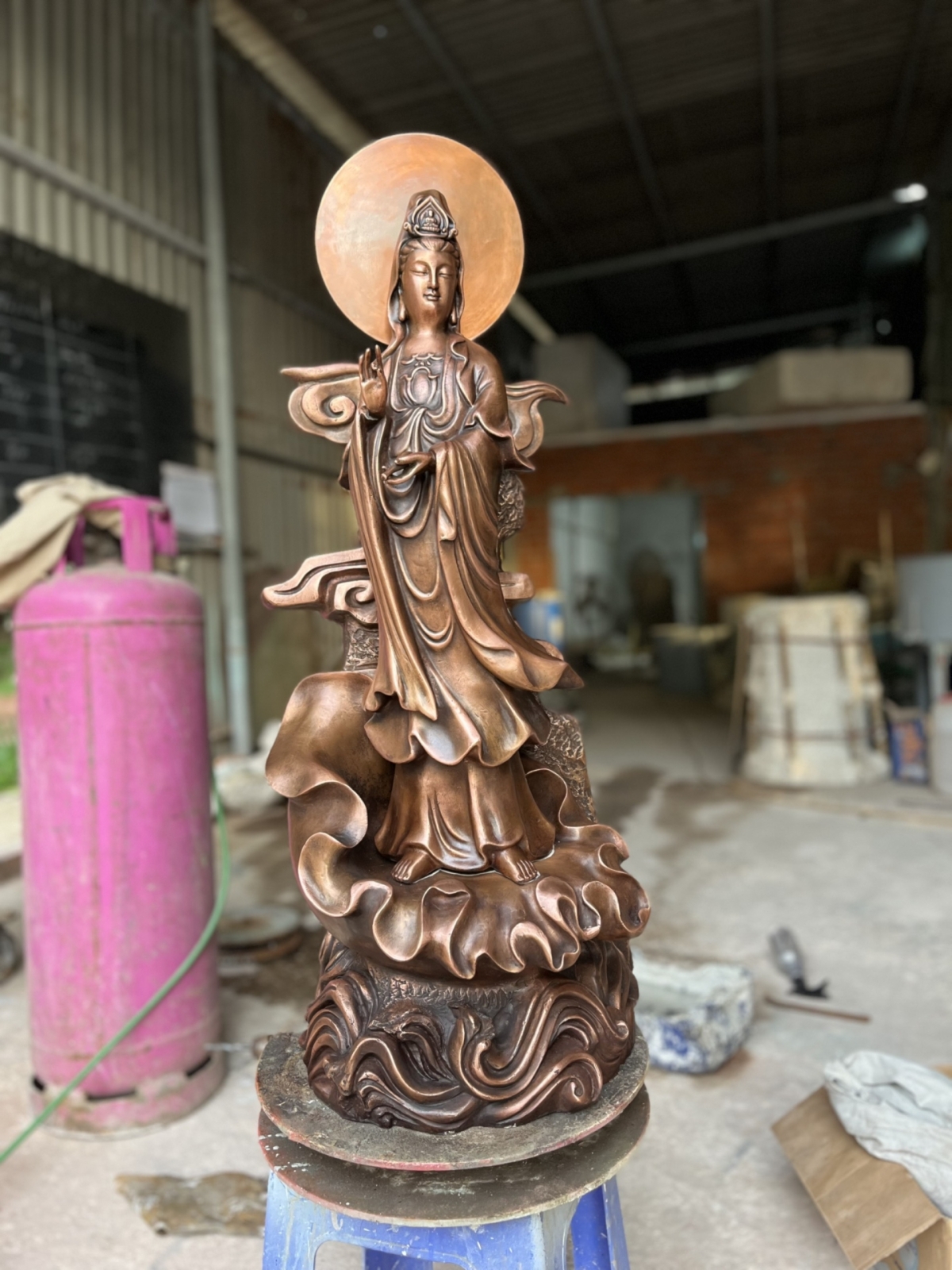 Tượng Mẹ Quan Âm Bằng Đồng Cao 96 Cm