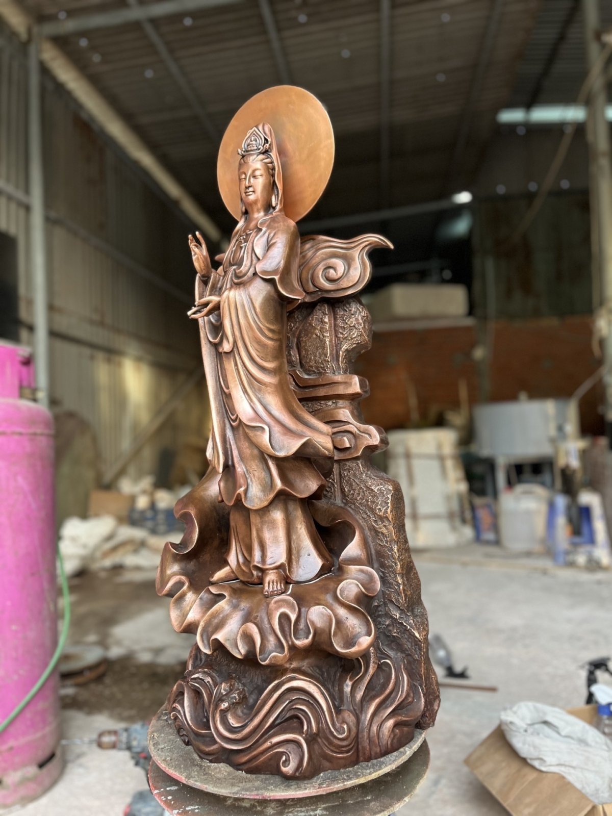 Tượng Mẹ Quan Âm Bằng Đồng Cao 96 Cm