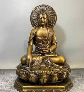 Tượng Bổn Sư Cao 30Cm Bằng Đồng Vàng