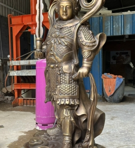 Tượng Hộ Pháp Cao 1,2 Mét Bằng Đồng Vàng
