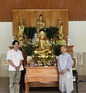 Tượng Tam Thế Phật Cao 1,6m Và Tượng Bổn Sư Cao 1,8m Đồng Dát Vàng