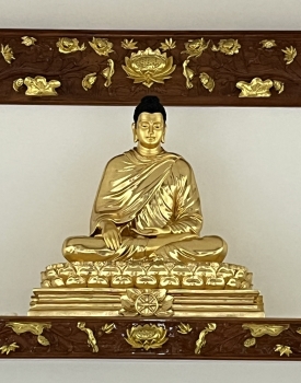 Tượng Đồng Đỏ Thích Ca Dát Vàng Cao 1 Mét