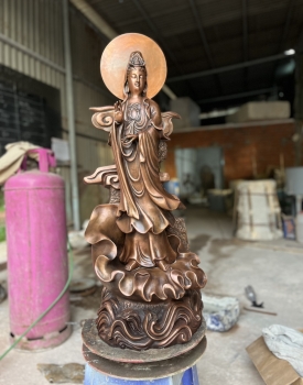 Tượng Mẹ Quan Âm Bằng Đồng Cao 96 Cm