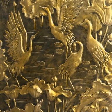 Bí quyết treo tranh phù điêu sen hạc mang lại sự thịnh vượng