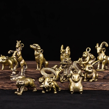 Bộ tượng đồng 12 con giáp phong thủy