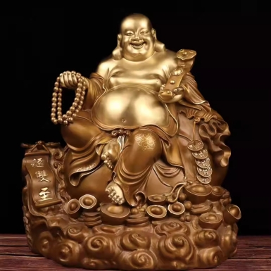 Thỉnh tôn tượng đồng di lặc để cầu bình an, tài lộc