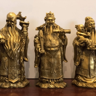 Bộ tượng phúc lộc thọ bằng đồng đẹp giá tốt tại Đỉnh Thiên